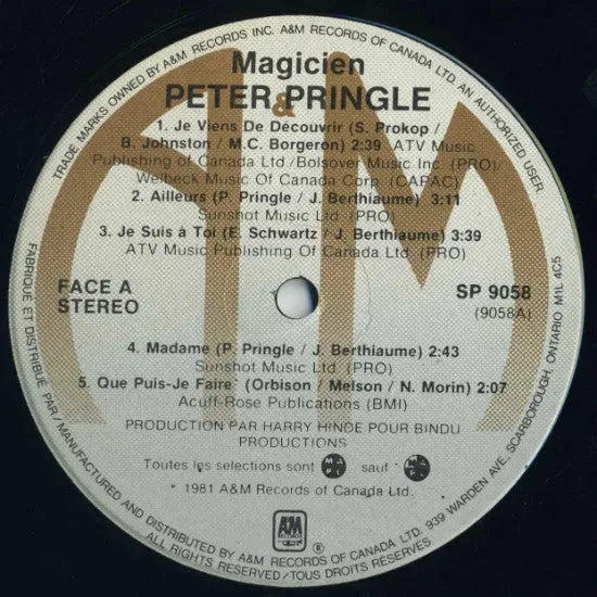 Peter Pringle : Magicien (LP, Album)