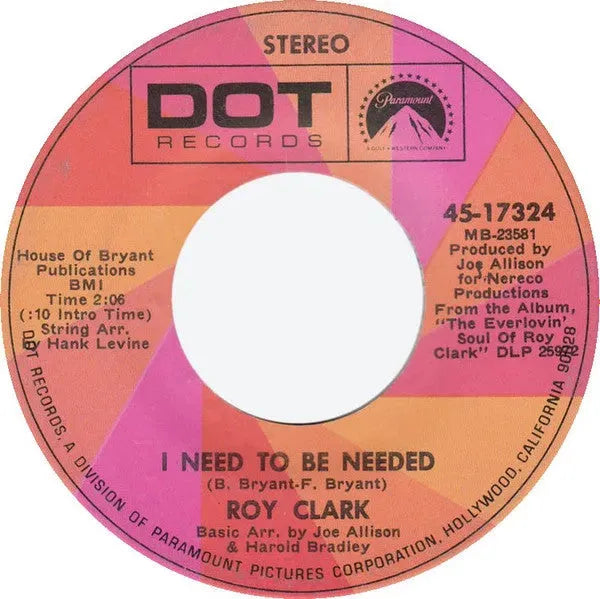 Roy Clark : I Need To Be Needed (7", Single)