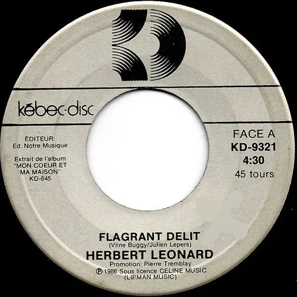 Herbert Léonard : Flagrant Delit (7")