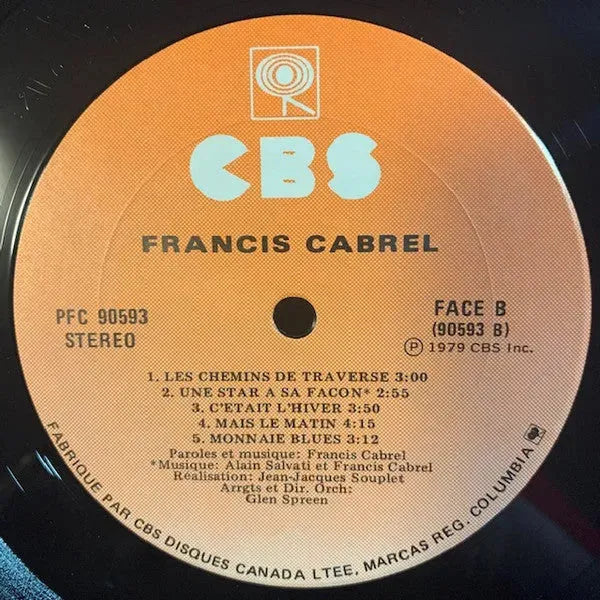 Francis Cabrel : Les Chemins De Traverse (LP, Album)