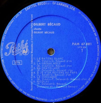 Gilbert Bécaud : Gilbert Bécaud Chante Gilbert Bécaud (LP)