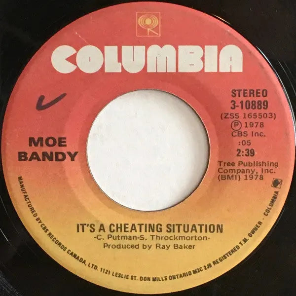 Moe Bandy : It's A Cheating Situation / Try My Love On For Size (7")