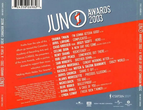 Various : JUNO Awards 2003 - A Year Of Great Canadian Music (CD, Comp)