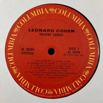 Leonard Cohen : Recent Songs (LP, Album)