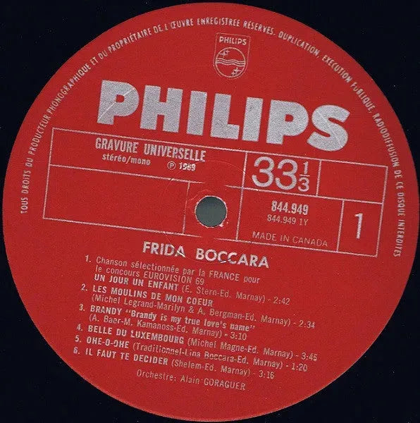 Frida Boccara : Un Jour, Un Enfant (LP, Album)