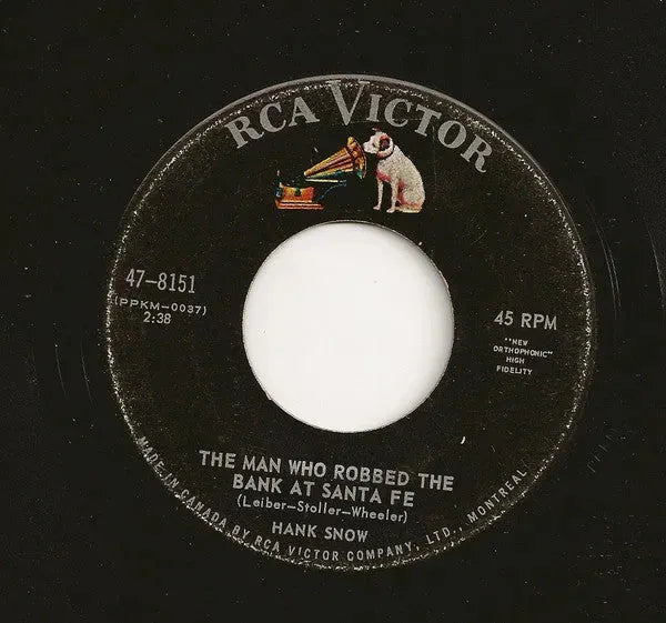 Hank Snow : The Man Who Robbed The Bank At Santa Fe (7", Single)