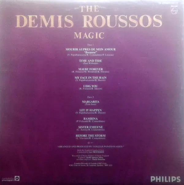 Demis Roussos : The Demis Roussos Magic (LP, Album, Gat)