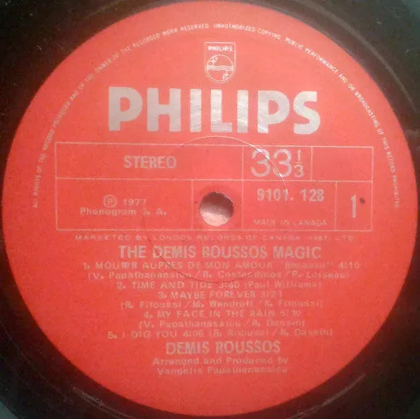 Demis Roussos : The Demis Roussos Magic (LP, Album, Gat)