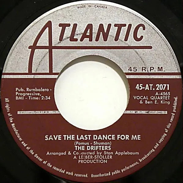 The Drifters : Save The Last Dance For Me (7", Single)