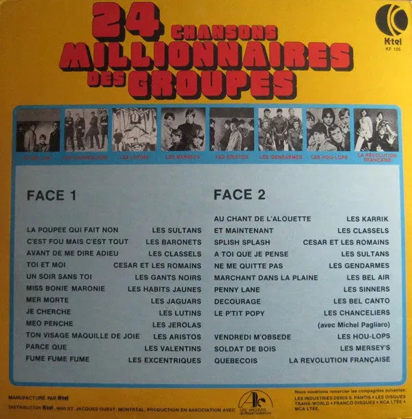 Various : 24 Chansons Millionnaires Des Groupes (LP, Comp)