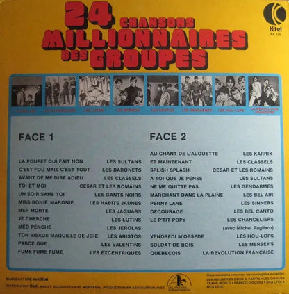 Various : 24 Chansons Millionnaires Des Groupes (LP, Comp)