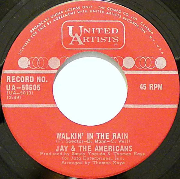 Jay & The Americans : Walkin' In The Rain (7", Single)