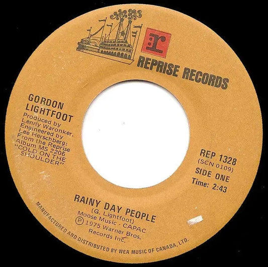 Gordon Lightfoot : Rainy Day People (7", Single)