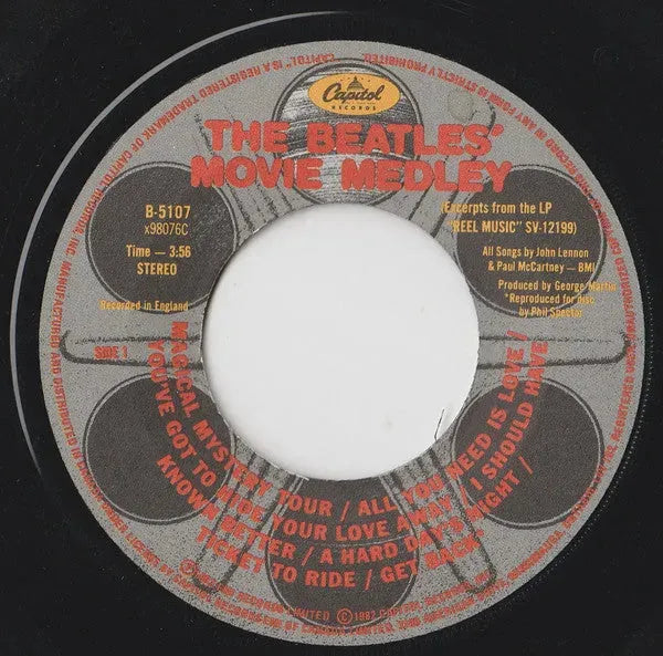 The Beatles : The Beatles Movie Medley (7", Mono)