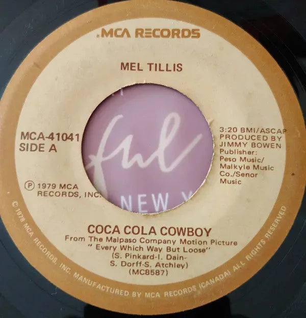 Mel Tillis : Coca Cola Cowboy (7")