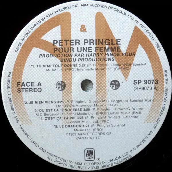 Peter Pringle : Pour Une Femme (LP, Album)