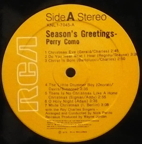 Perry Como : Season's Greetings (LP)