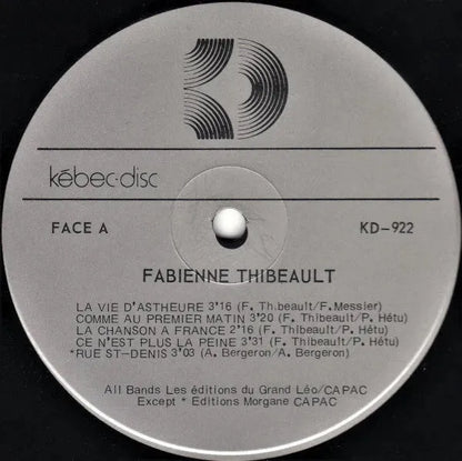 Fabienne Thibeault : La Vie D'Astheure (LP, Album, Gat)