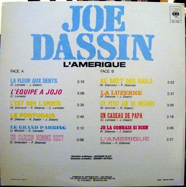 Joe Dassin : L'Amérique (LP, Album)