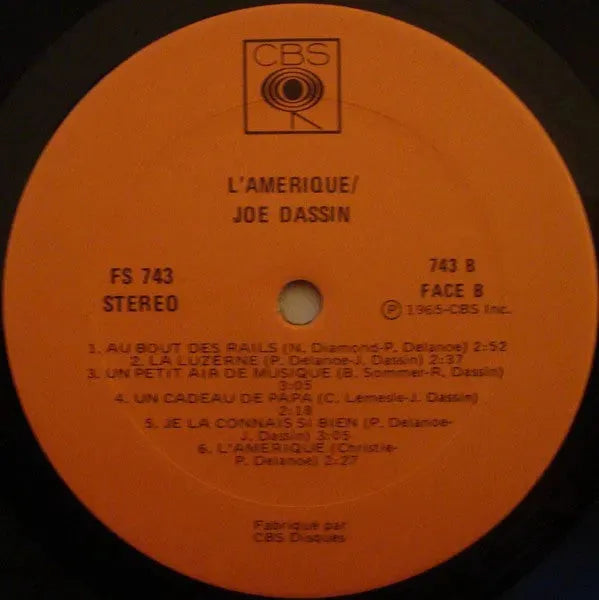 Joe Dassin : L'Amérique (LP, Album)