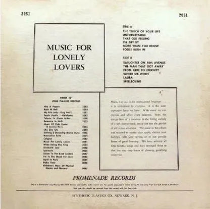 Mark Andrews & His Orchestra : Music For Lonely Lovers (LP, Album)