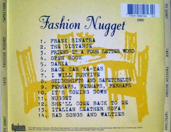 Cake : Fashion Nugget (CD, Album, Club)