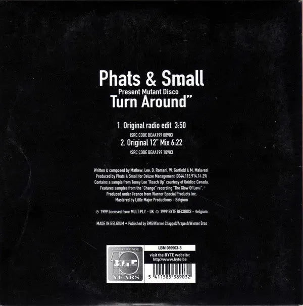 Phats & Small Present Mutant Disco : Turn Around (CD, Single, Car)