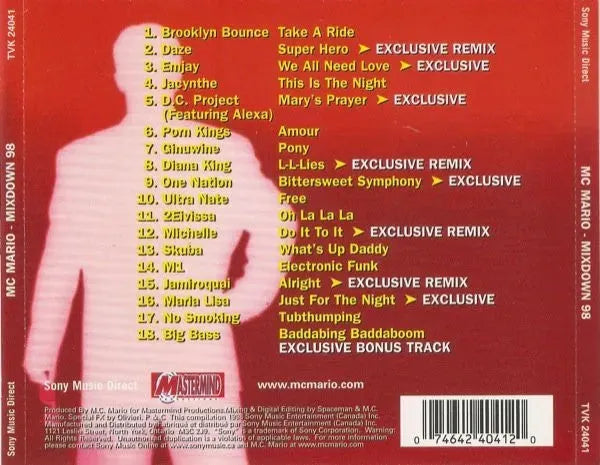 MC Mario : Mixdown 98 (CD, Mixed)