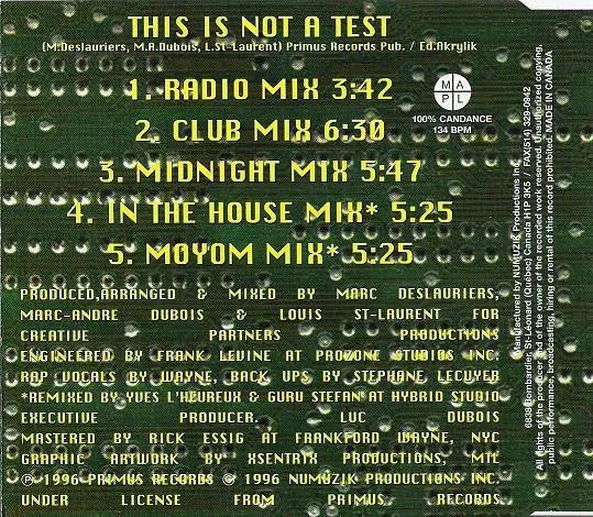 Samtronix : This Is Not A Test (CD, Maxi)