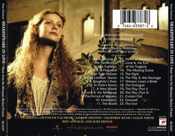 Stephen Warbeck : Shakespeare In Love (From The Miramax Motion Picture) (CD, Album)