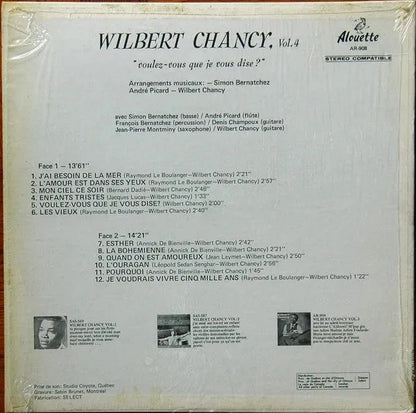 Wilbert Chancy : Vol. 4 - Voulez-vous Que Je Vous Dise? (LP)