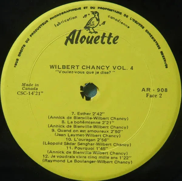 Wilbert Chancy : Vol. 4 - Voulez-vous Que Je Vous Dise? (LP)