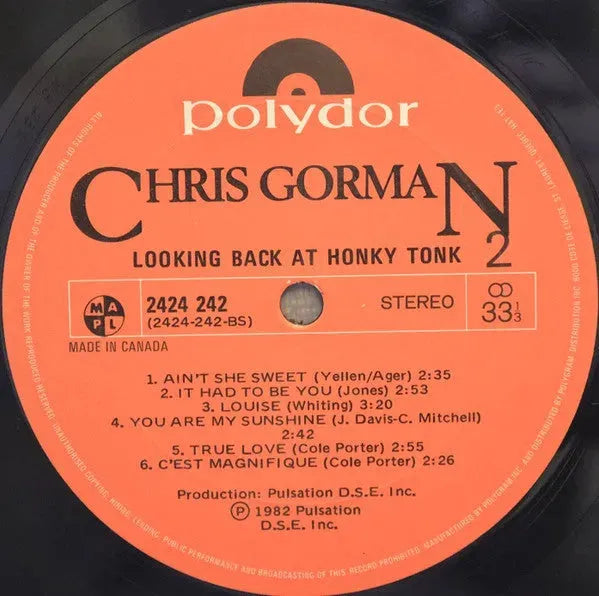 Chris Gorman (2) : Looking Back At Honky Tonk (LP, Album)