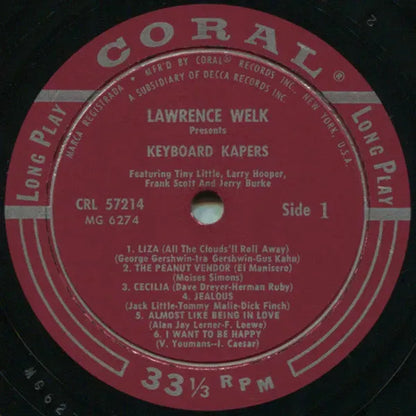 Lawrence Welk, Jerry Burke, Frank Scott, Larry Hooper, "Big" Tiny Little : Lawrence Welk Presents Keyboard Kapers (LP, Album, Mono)