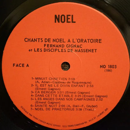 Fernand Gignac Et Les Disciples De Massenet : Chants De Noël À L'Oratoire (LP, Album)