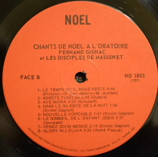 Fernand Gignac Et Les Disciples De Massenet : Chants De Noël À L'Oratoire (LP, Album)