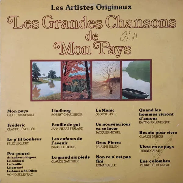 Various : Les Grandes Chansons De Mon Pays (LP, Comp)