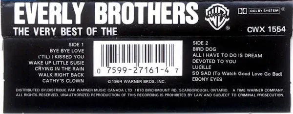 Everly Brothers : The Very Best Of The Everly Brothers (Cass, Album, RE, Dol)