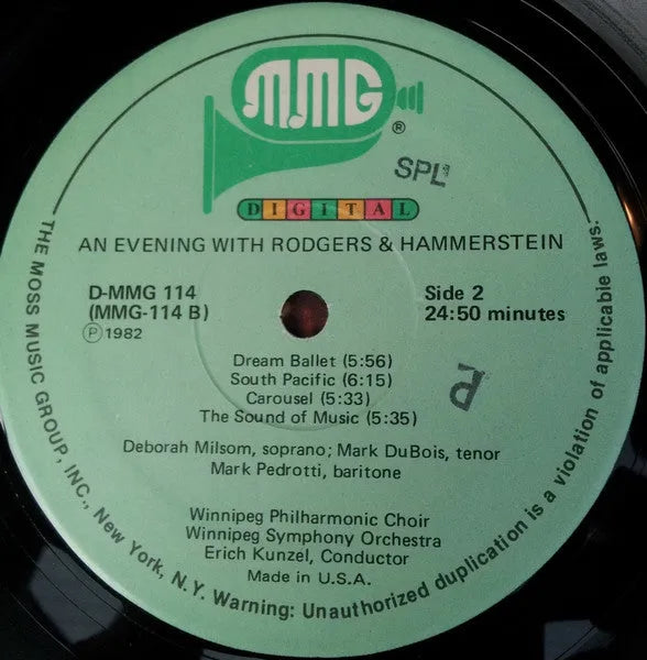 Rodgers & Hammerstein, The Winnipeg Symphony Orchestra*, Chorus*, Erich Kunzel : An Evening With Rodgers & Hammerstein (LP)