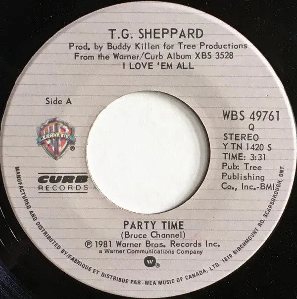 T.G. Sheppard : Party Time / You Waltzed Yourself Right Into My Life (7", Single)