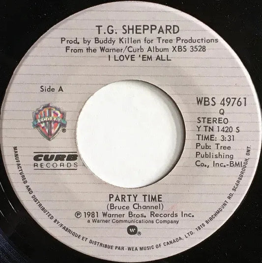 T.G. Sheppard : Party Time / You Waltzed Yourself Right Into My Life (7", Single)