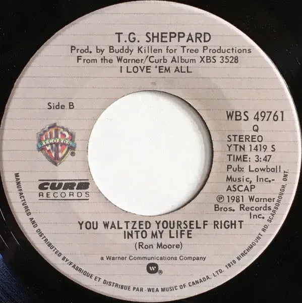 T.G. Sheppard : Party Time / You Waltzed Yourself Right Into My Life (7", Single)