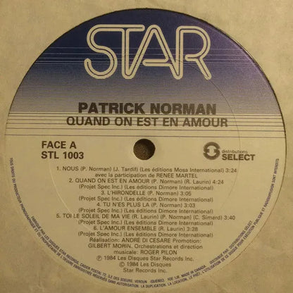 Patrick Norman : Quand On Est En Amour (LP, Album)