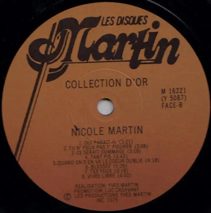 Nicole Martin : Collection D'Or (LP, Comp)