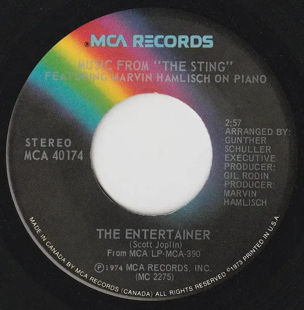 Marvin Hamlisch : Music From "The Sting" The Entertainer / Solace (7", Single)