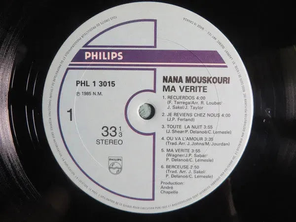 Nana Mouskouri : Ma Verite (LP, Album)