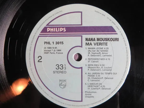 Nana Mouskouri : Ma Verite (LP, Album)