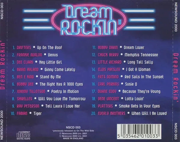 Various : Dream Rockin'  (20 Rock N Roll Love Songs) (CD, Comp)