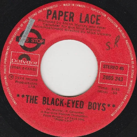 Paper Lace : The Black-Eyed Boys / Jean (7", Single)