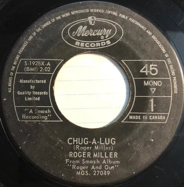 Roger Miller : Chug-A-Lug (7", Single, Mono)